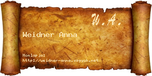 Weidner Anna névjegykártya